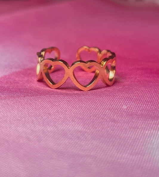 “Lotta Heart” Adjustable Gold Filled Heart Ring