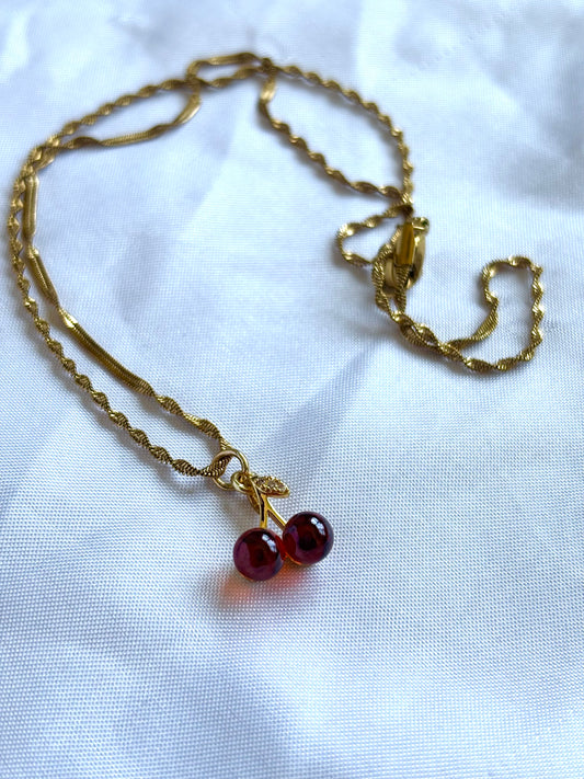 Cherry Pop Gold Filled Necklace