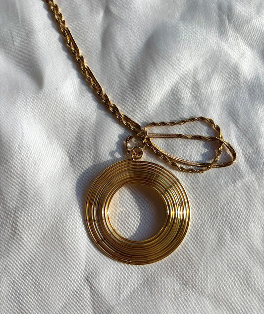 Summer Swirl Gold Filled Wire Statement Necklace