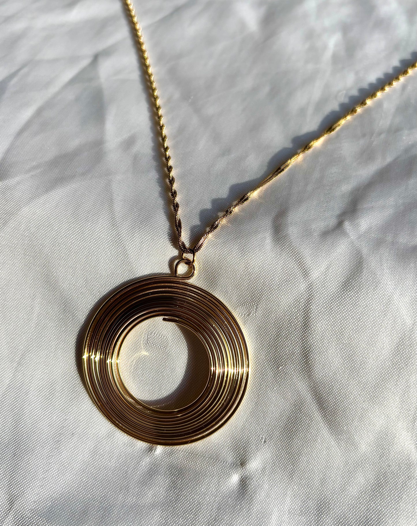 Summer Swirl Gold Filled Wire Statement Necklace