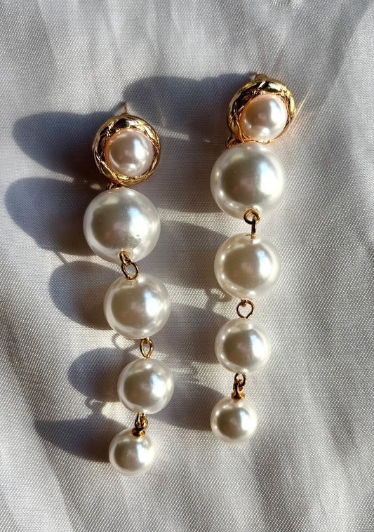 “Pearlina” Gold Filled Pearl Drop Earrings