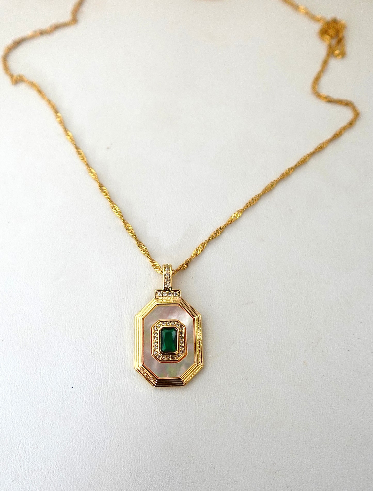 Queen Emerald Gold Filled Necklace