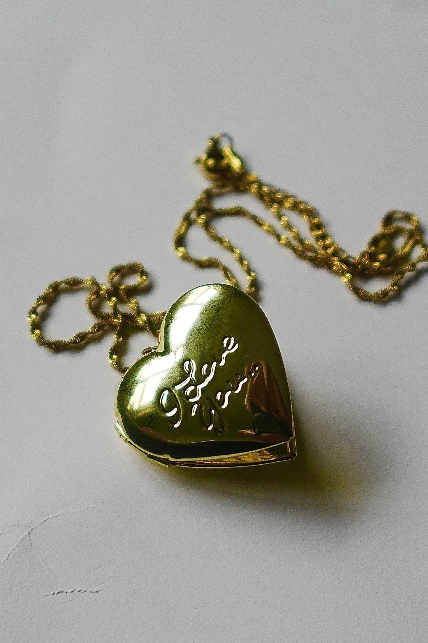 “I Love You” Gold Filled Engraved Heart Locket