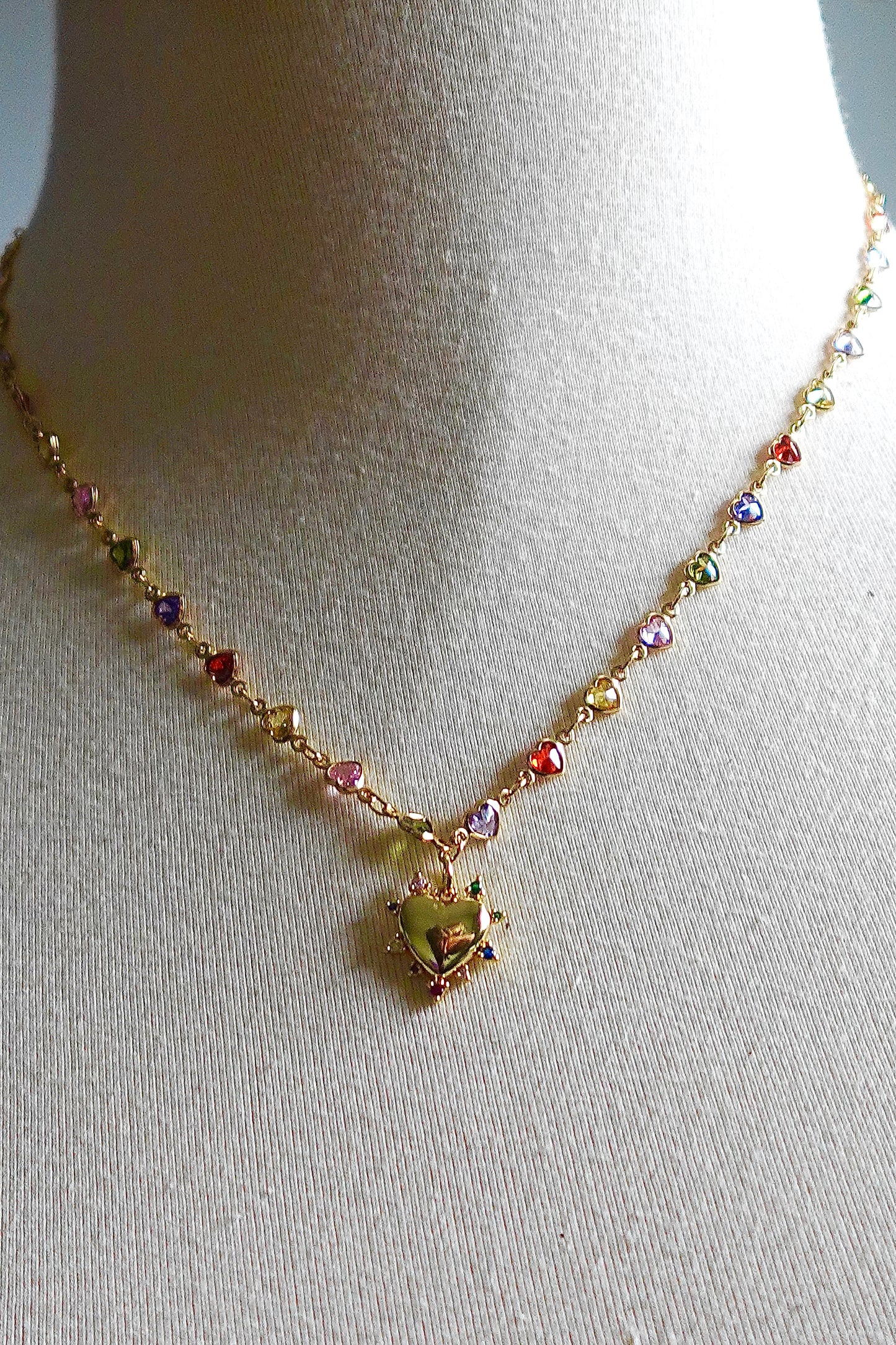 “Summer Lovin” Gold Filled Colorful Heart Necklace