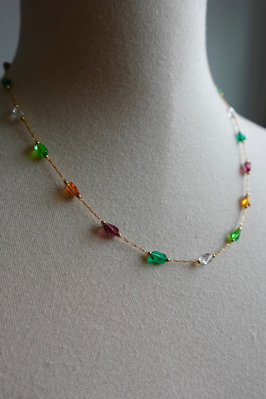 Fall Crystal Gold Filled Necklace