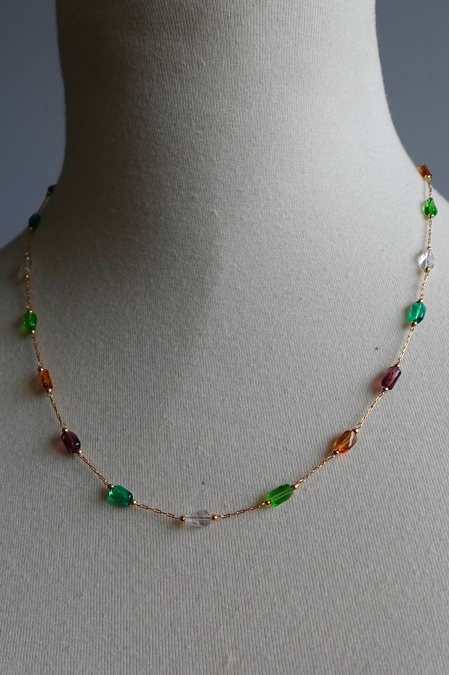 Fall Crystal Gold Filled Necklace