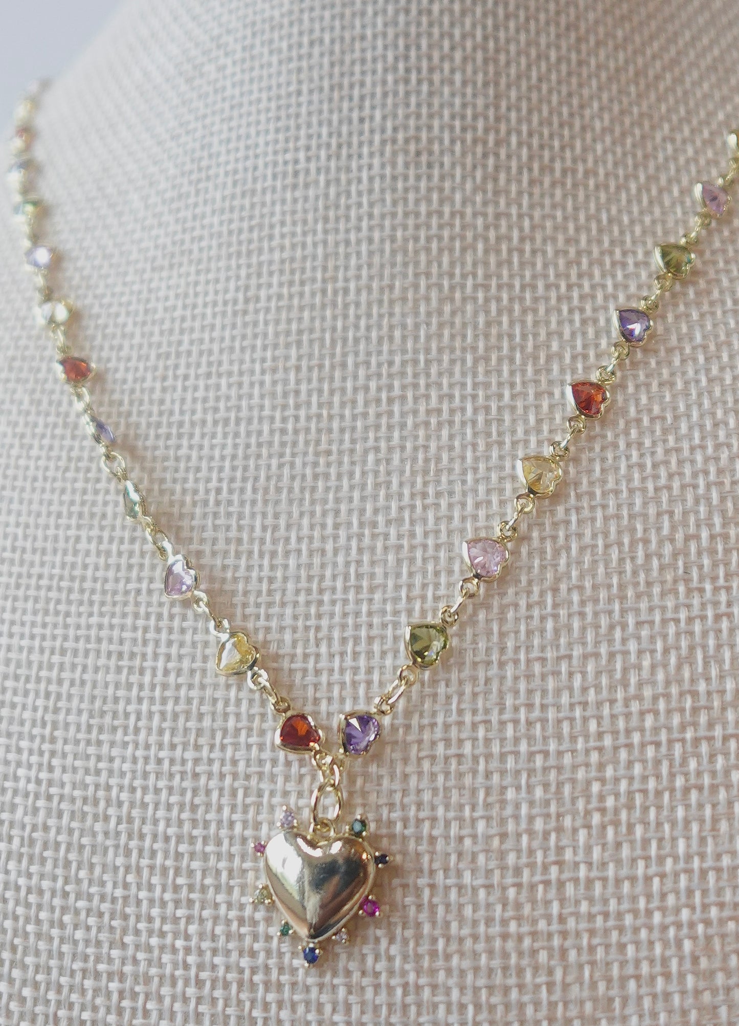 “Colors Of The Heart “ Gold Filled Necklace