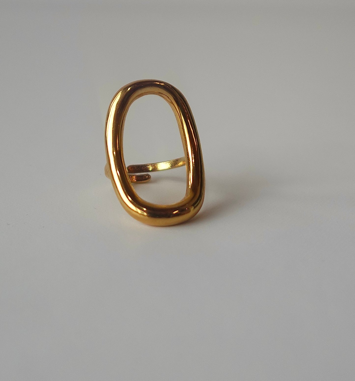 Oval Gold Filled Adjustable Statement Ring