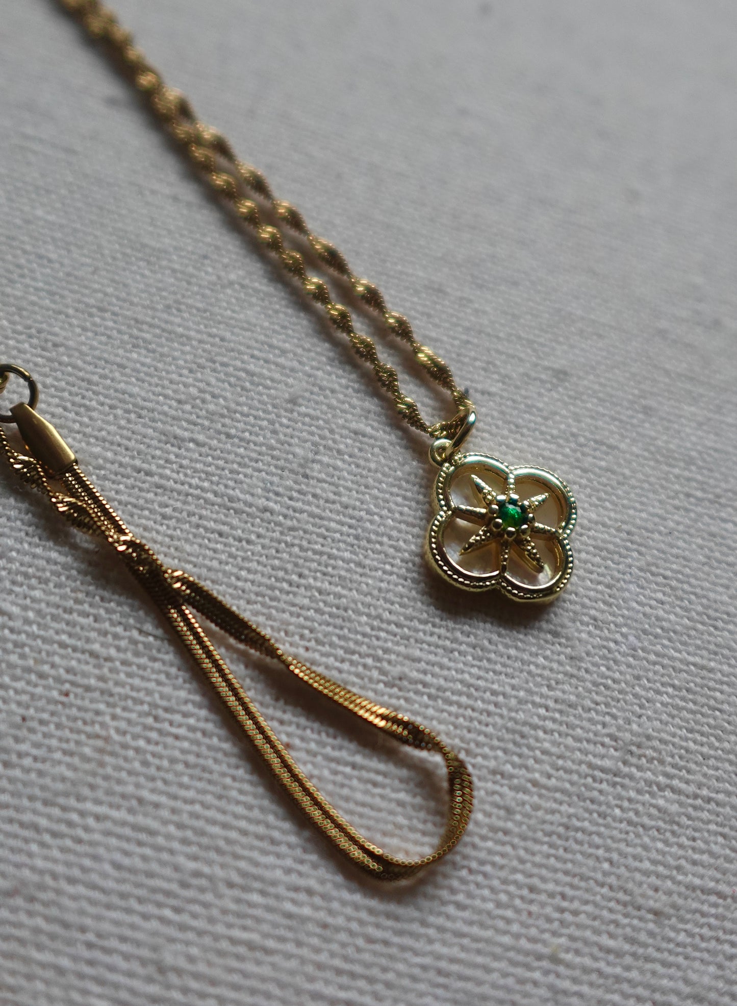 Emerald Star Gold Filled Necklace 17.5”