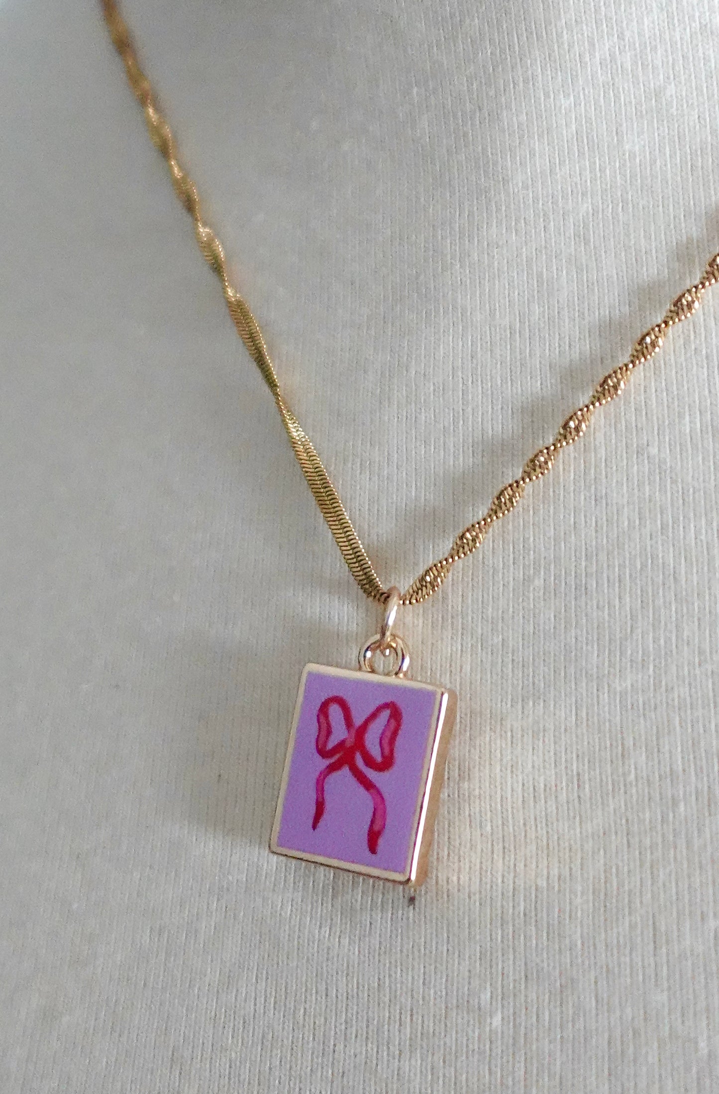 “The Gift Of Love” Artsy Bow Gold Filled Necklace