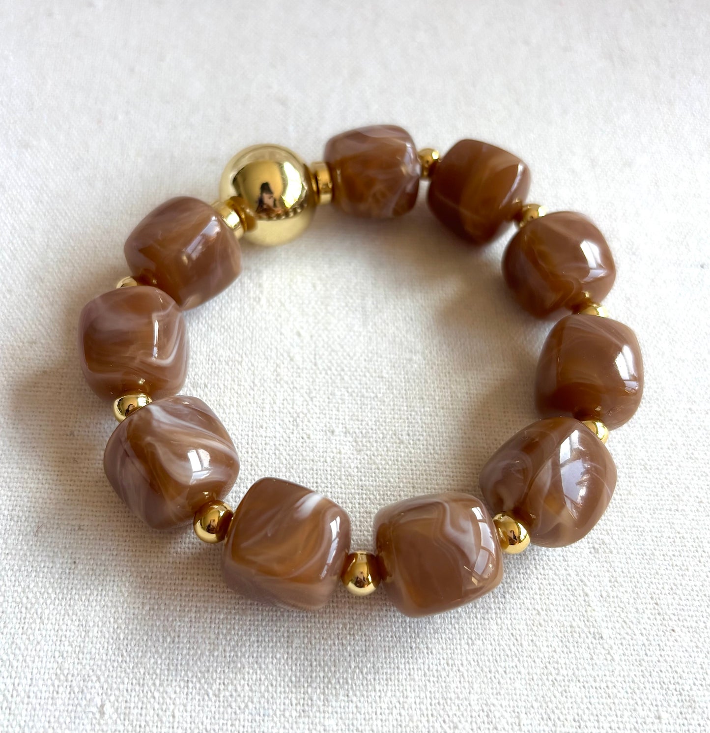 Earth Tone Gold Filled Stone Bracelets