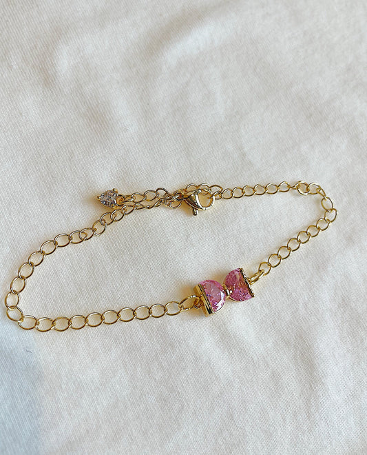 "Take A Bow" Pink Gold Filled Bracelet