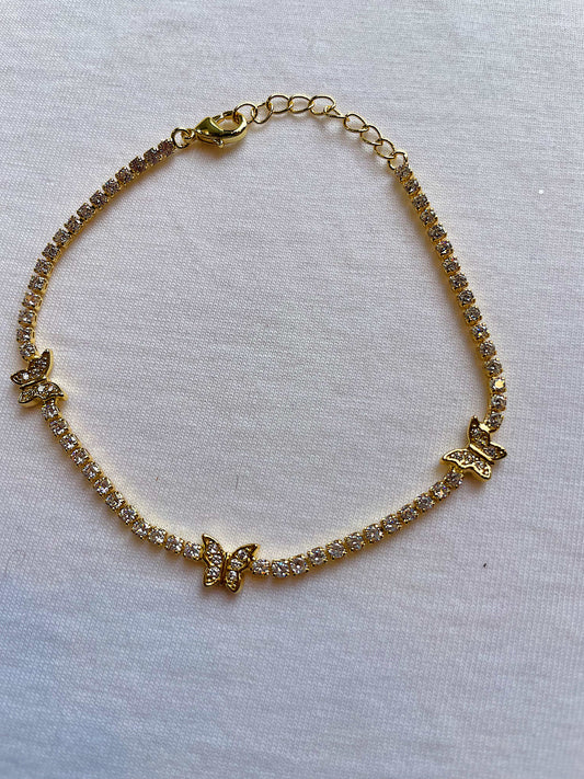 Butterfly Gold Filled Tennis Bracelet