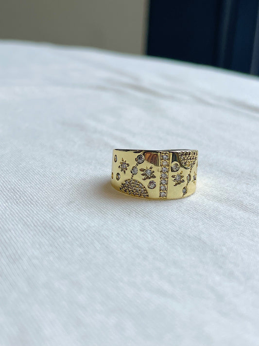 “Starry Night” Constellation Gold Filled Band Ring