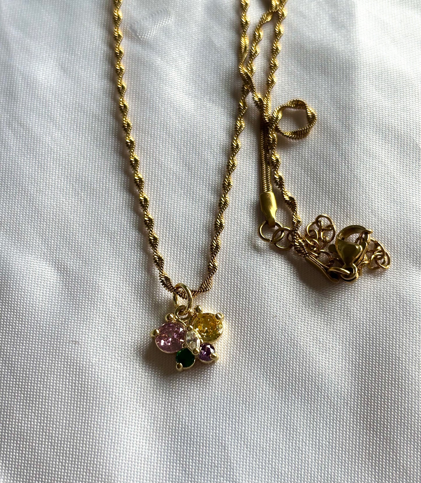 Spring Butterfly Gold Filled Dainty Necklace