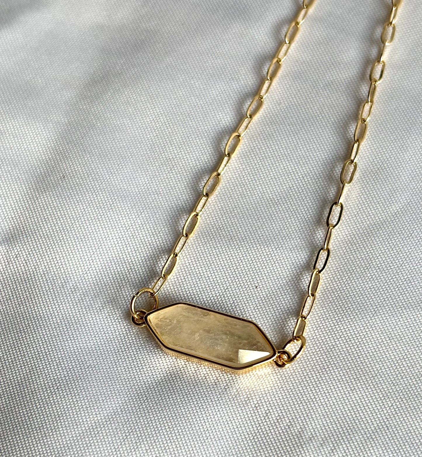 Quartz Crystal Gold Filled Adjustable Anklet