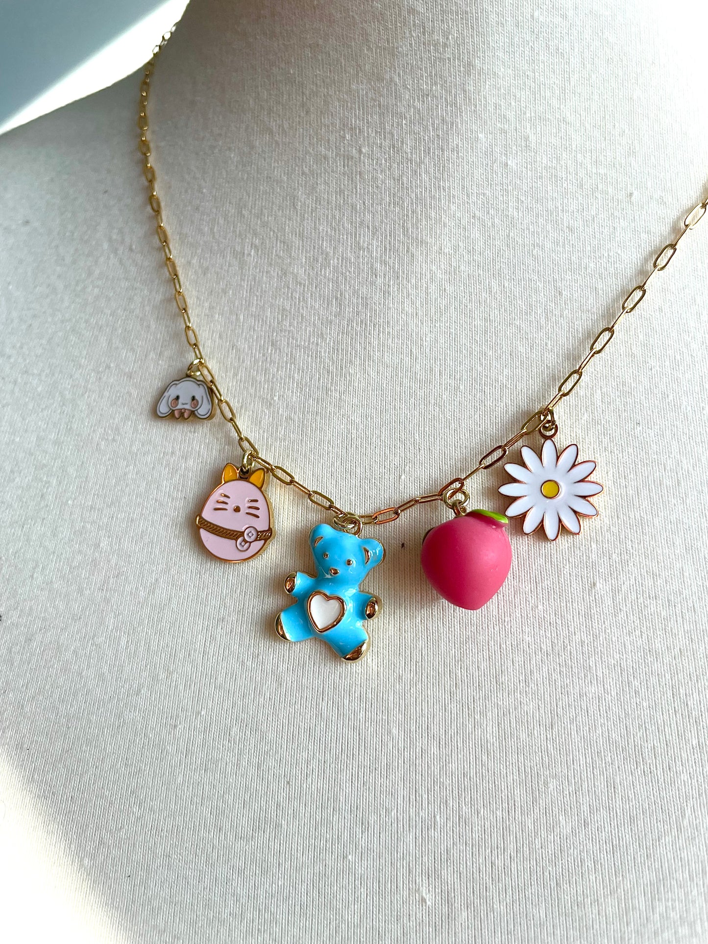 “Cutesy Girl” Gold Filled Charm Necklace