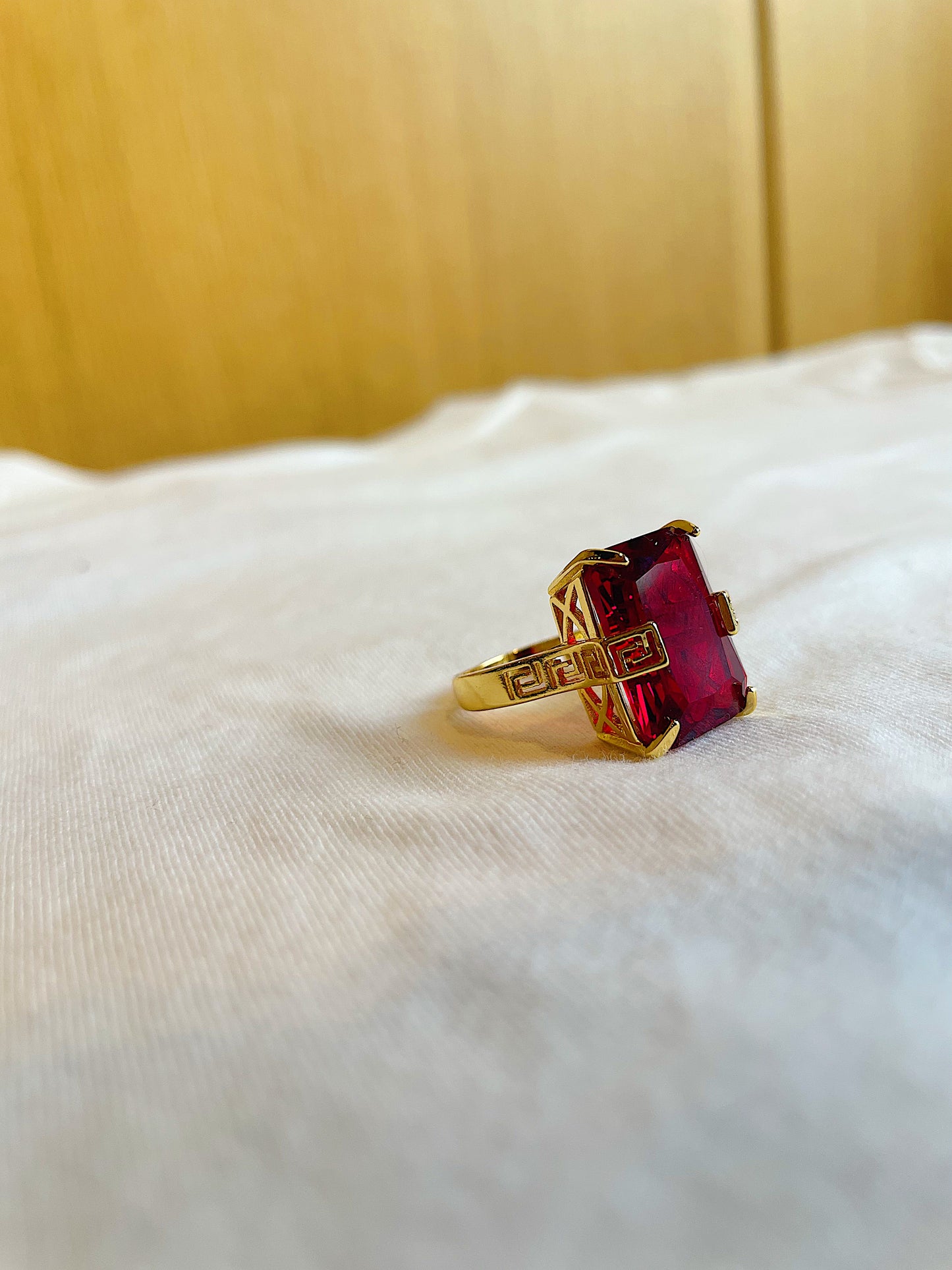 Red Ruby Gold Filled Ring
