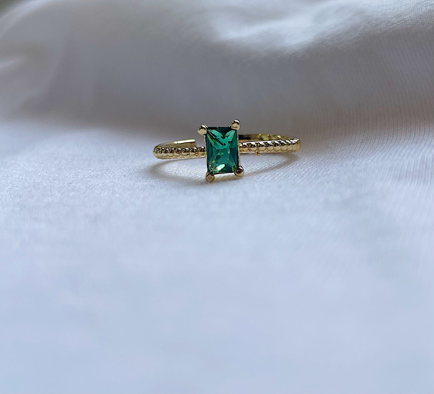 “Princess” Birthstone Gold Filled Adjustable Ring