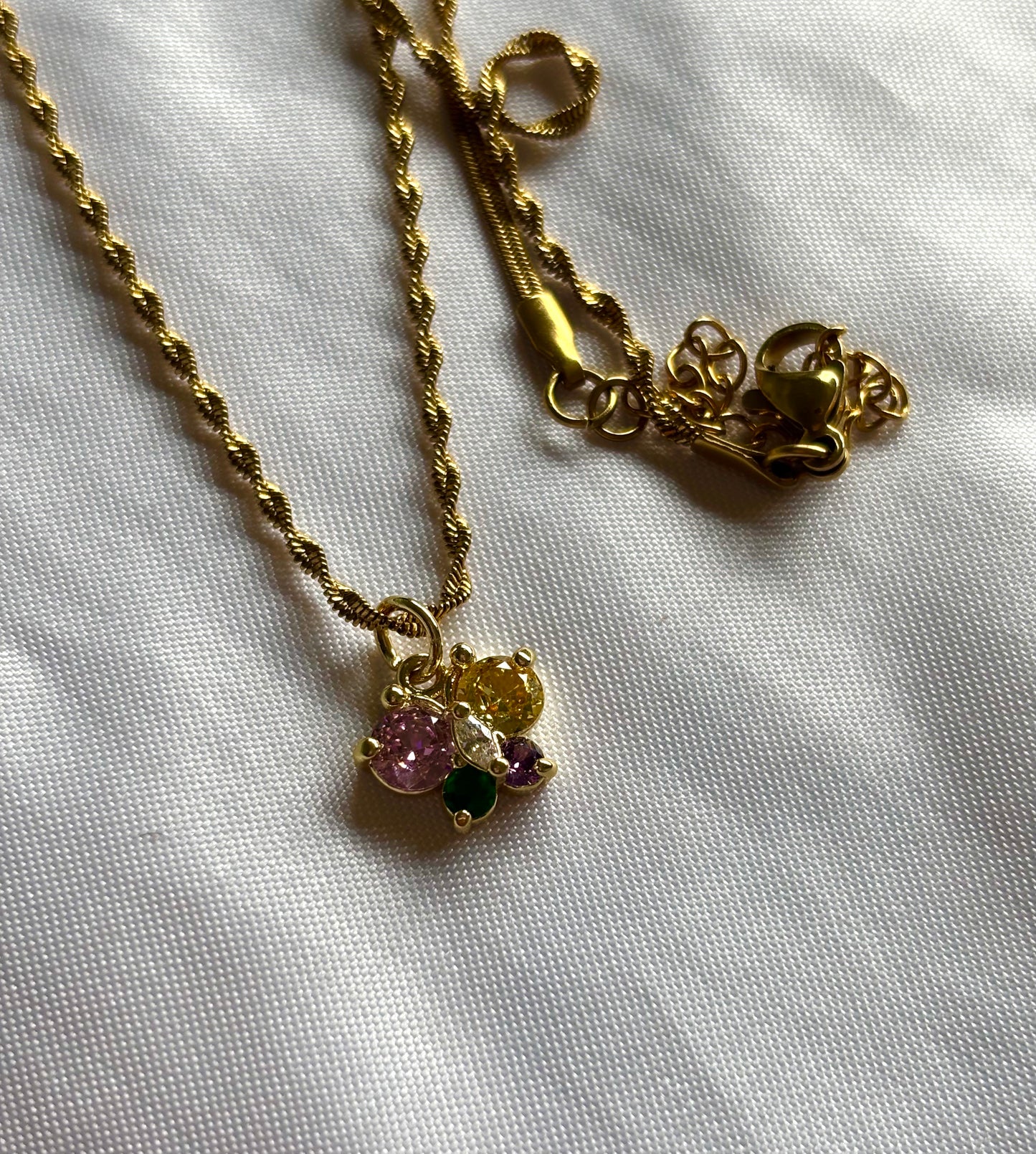 Spring Butterfly Gold Filled Dainty Necklace