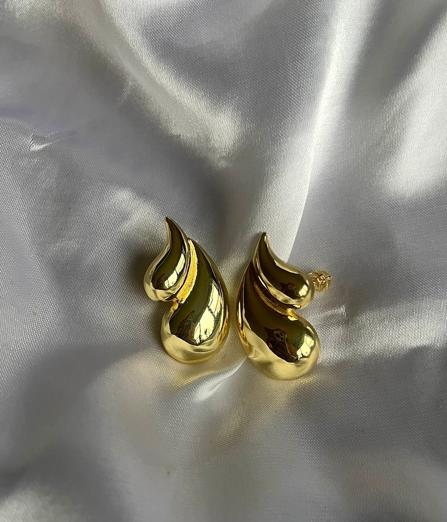 Double Teardrop Gold Filled Statement Stud Earrings