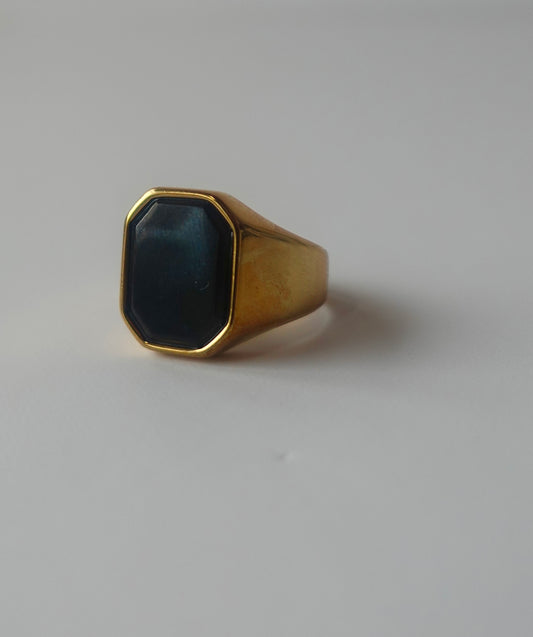 “Onyx” Gold Filled Men’s Ring