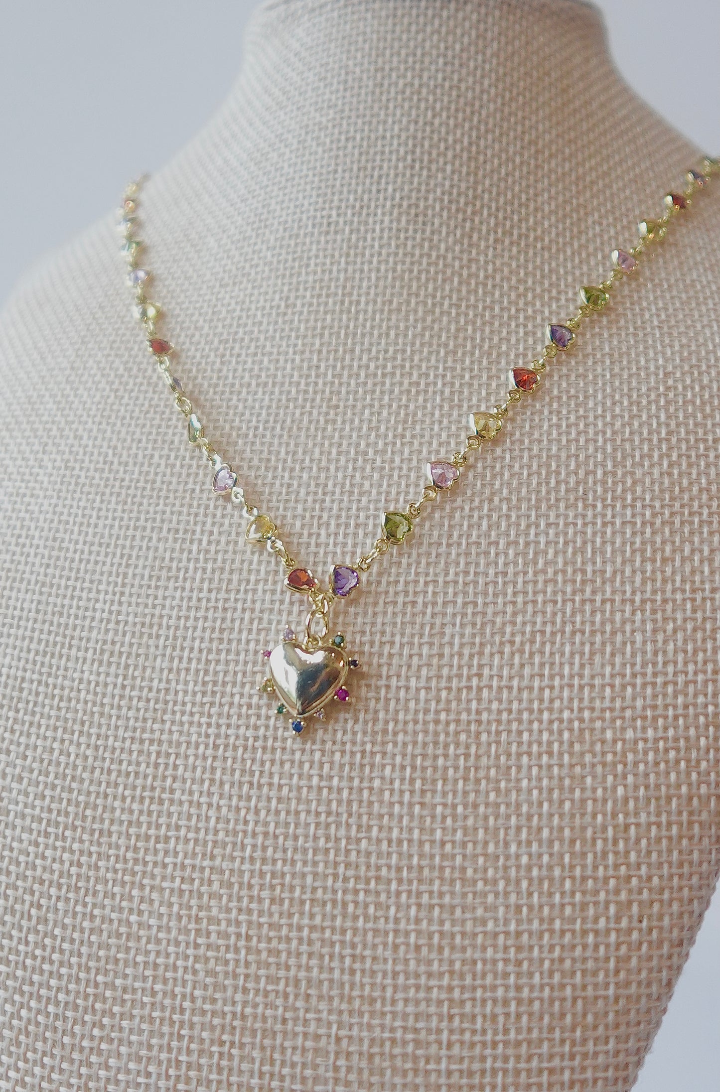 “Colors Of The Heart “ Gold Filled Necklace