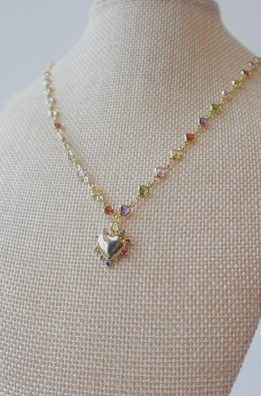 “Colors Of The Heart “ Gold Filled Necklace
