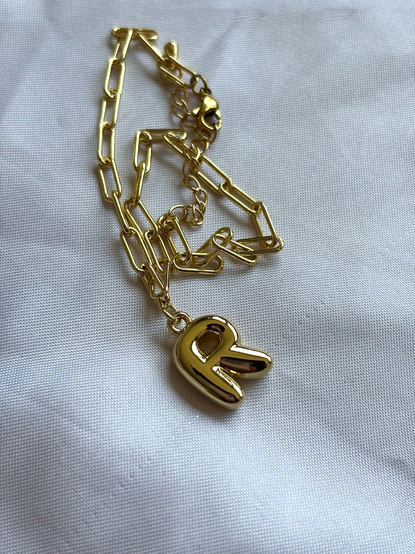 Custom Bubble Initial Gold Filled Bracelet