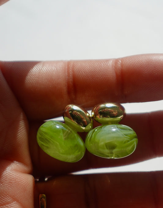 Green Apple Gold Filled Earrings