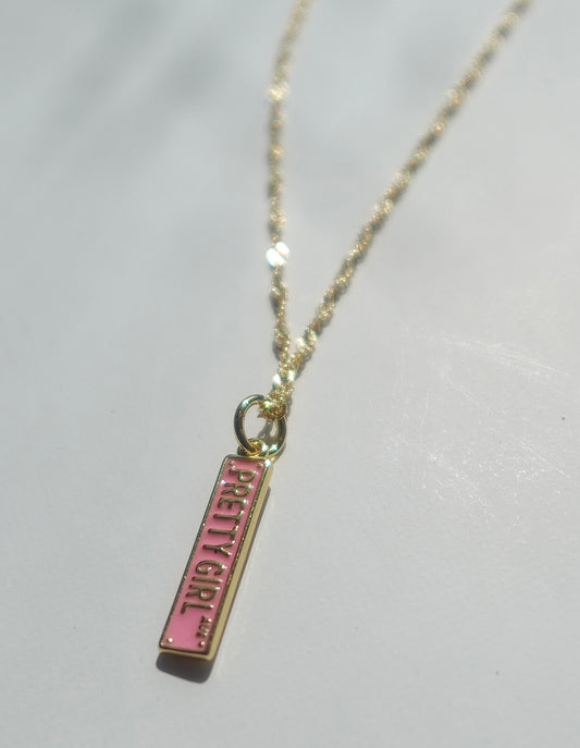 “Pretty Girl Ave” Gold Filled Street Sign Necklace