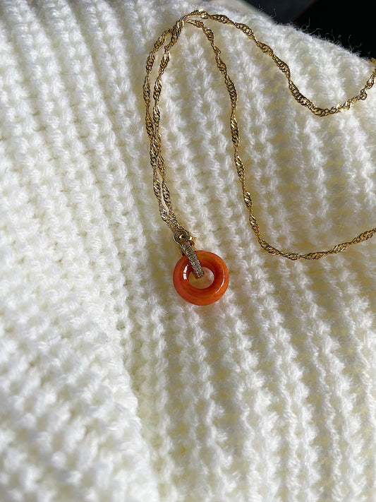 Red Jasper Gold Filled Necklace