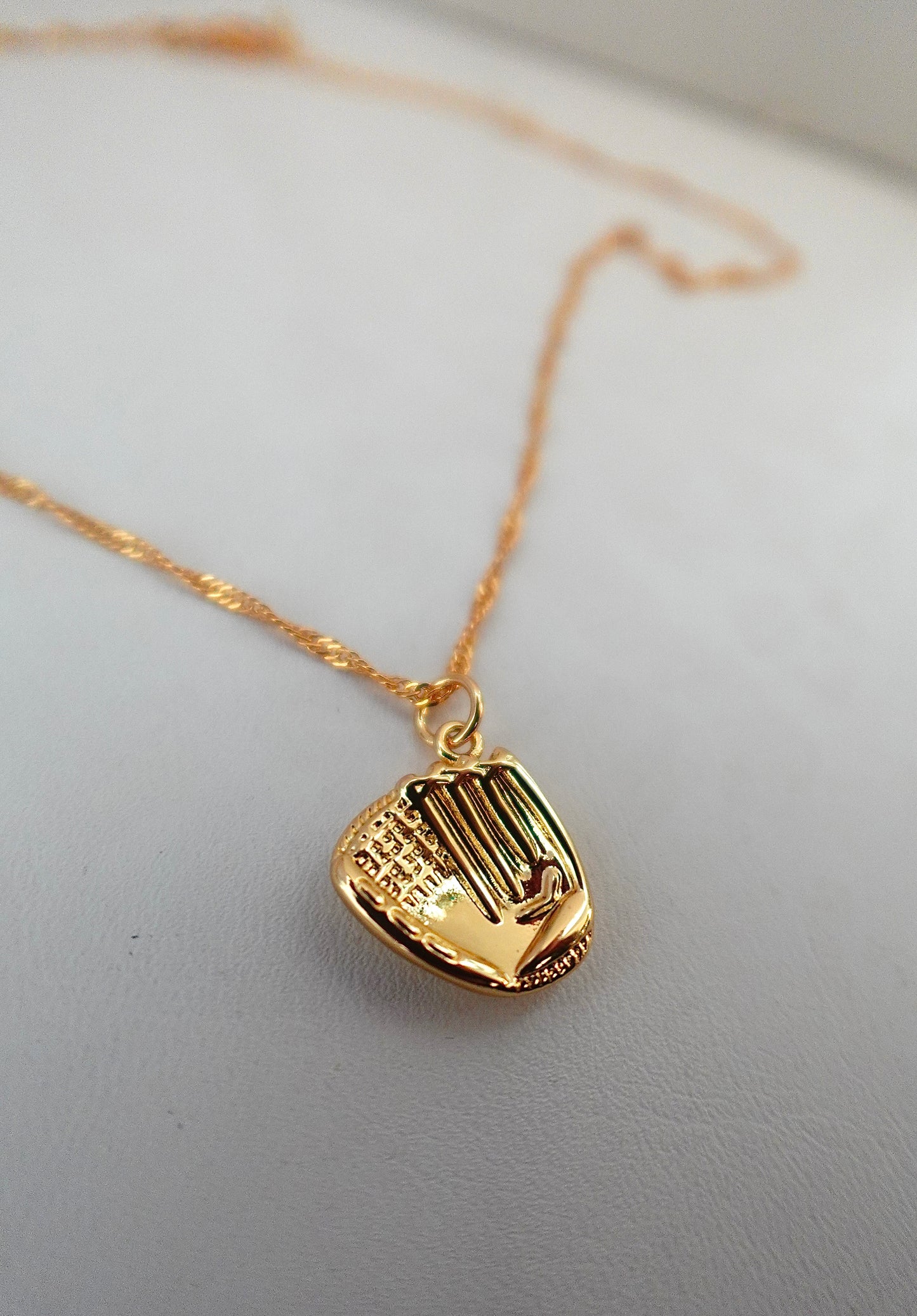 “Keep Playing “ Baseball Glove Gold Filled Necklace