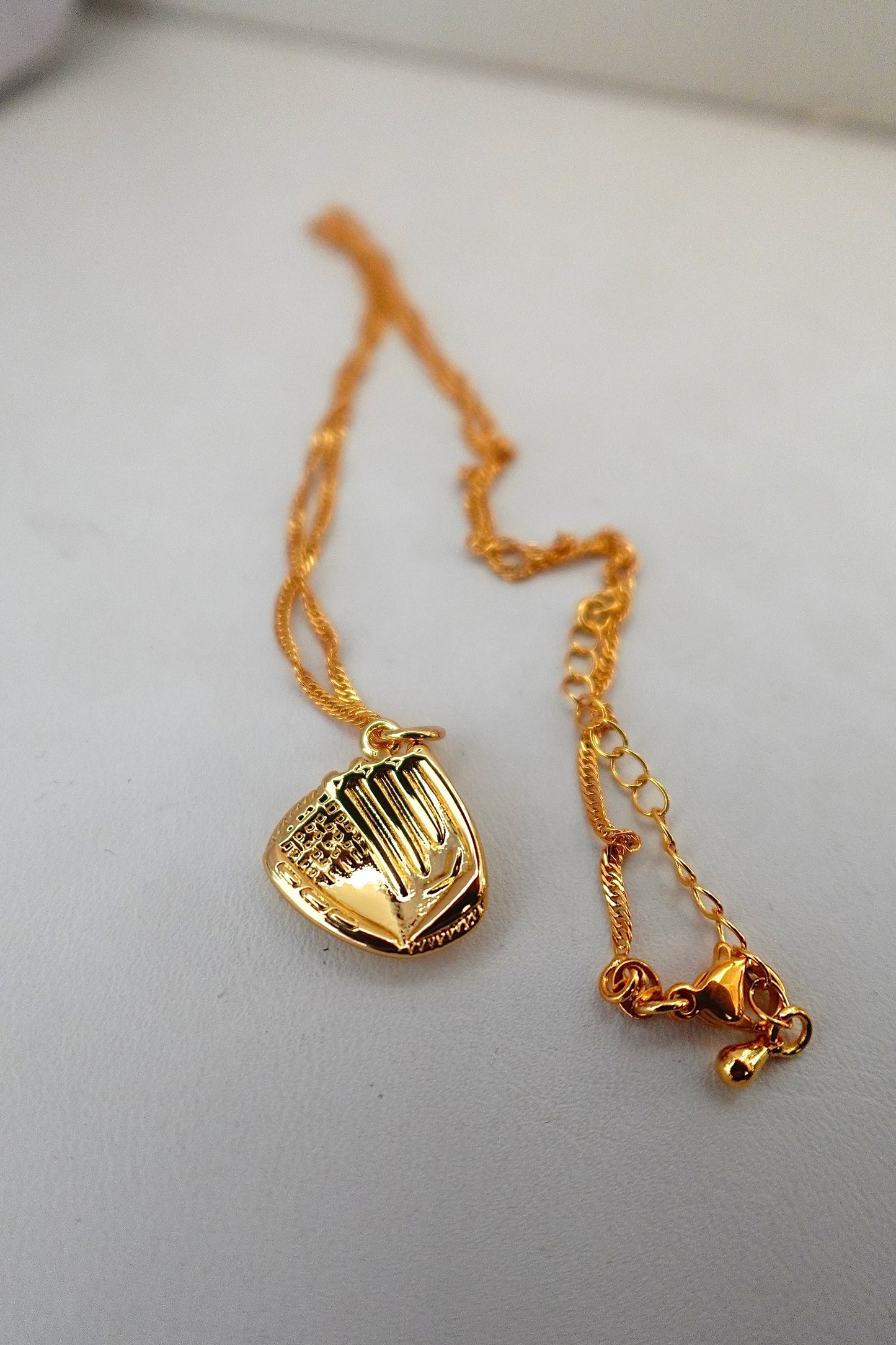 “Keep Playing “ Baseball Glove Gold Filled Necklace