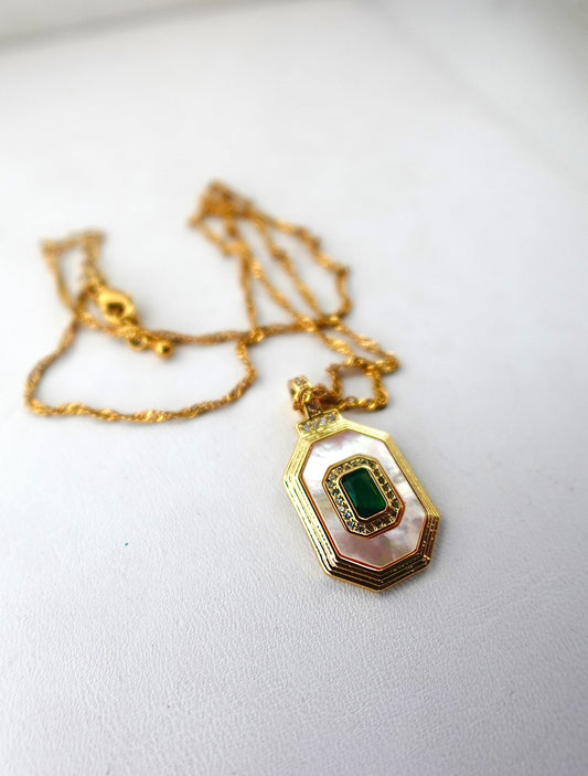 Queen Emerald Gold Filled Necklace