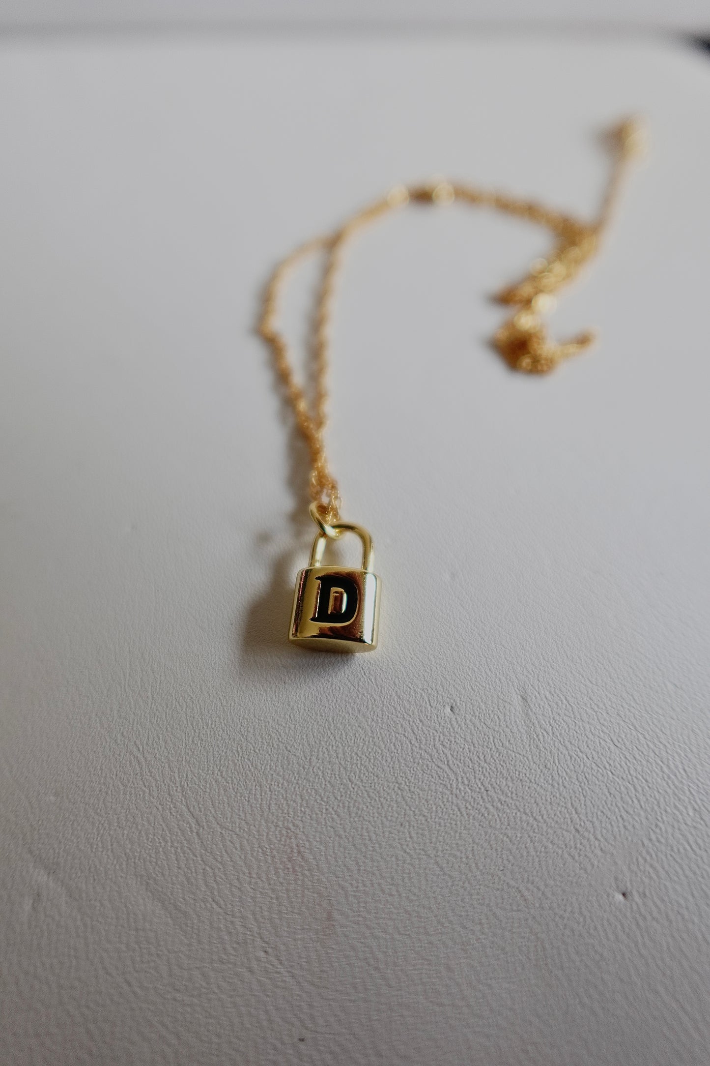 Custom Initial Lock Gold Filled Necklace