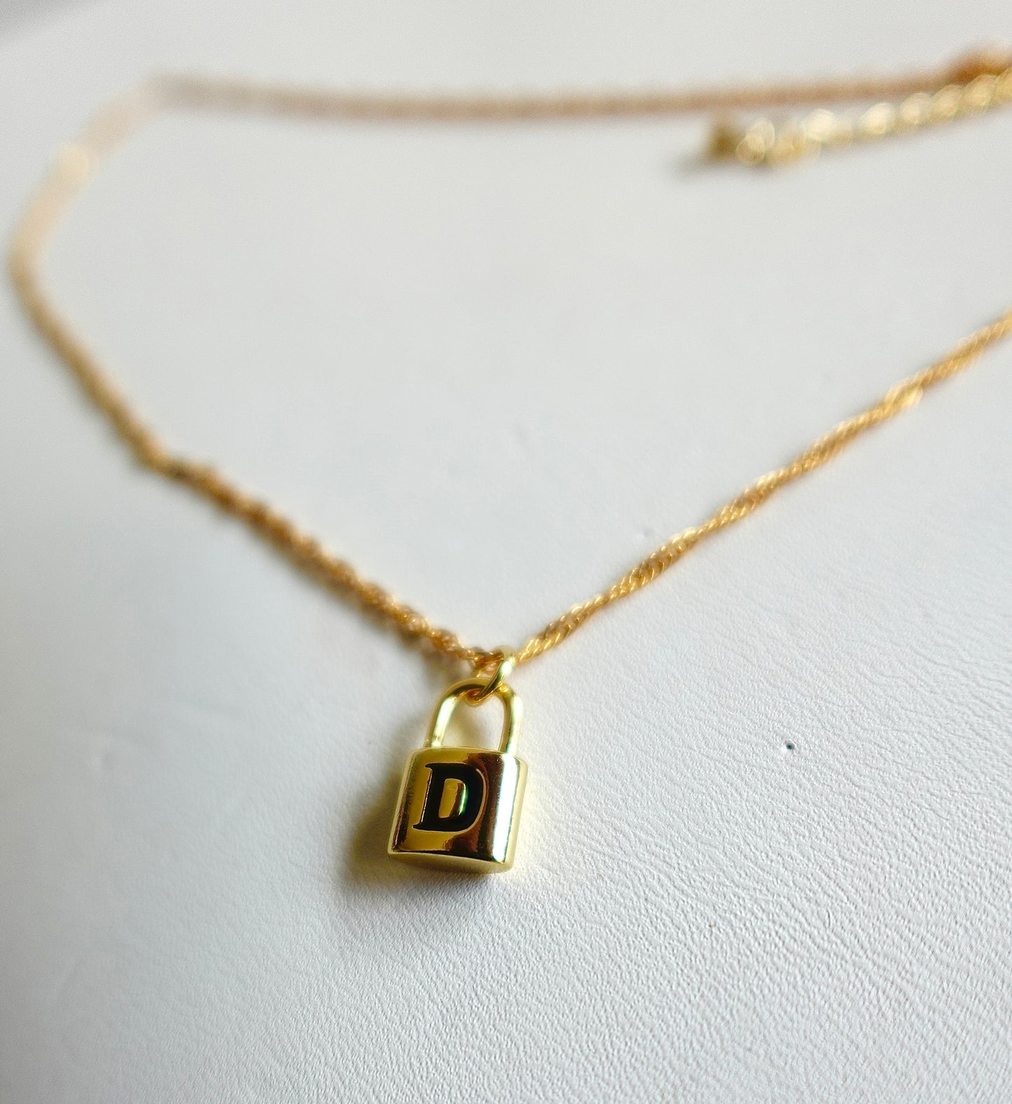 Custom Initial Lock Gold Filled Necklace