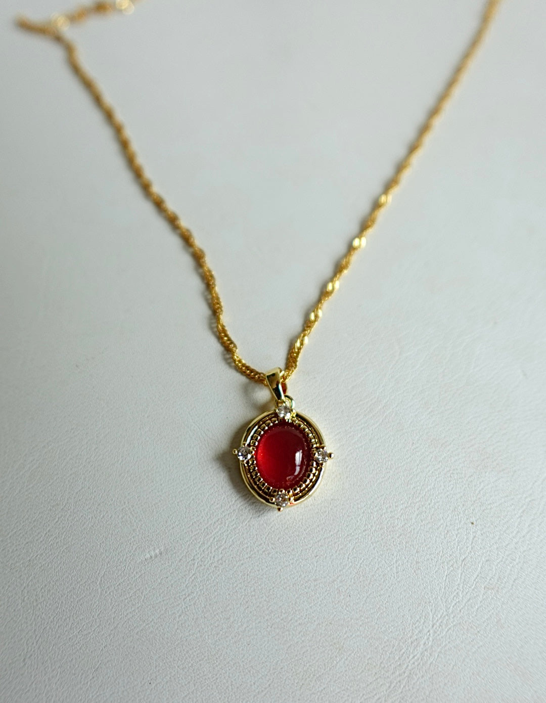 “Carmen” Red Carnelian Gold Filled Necklace