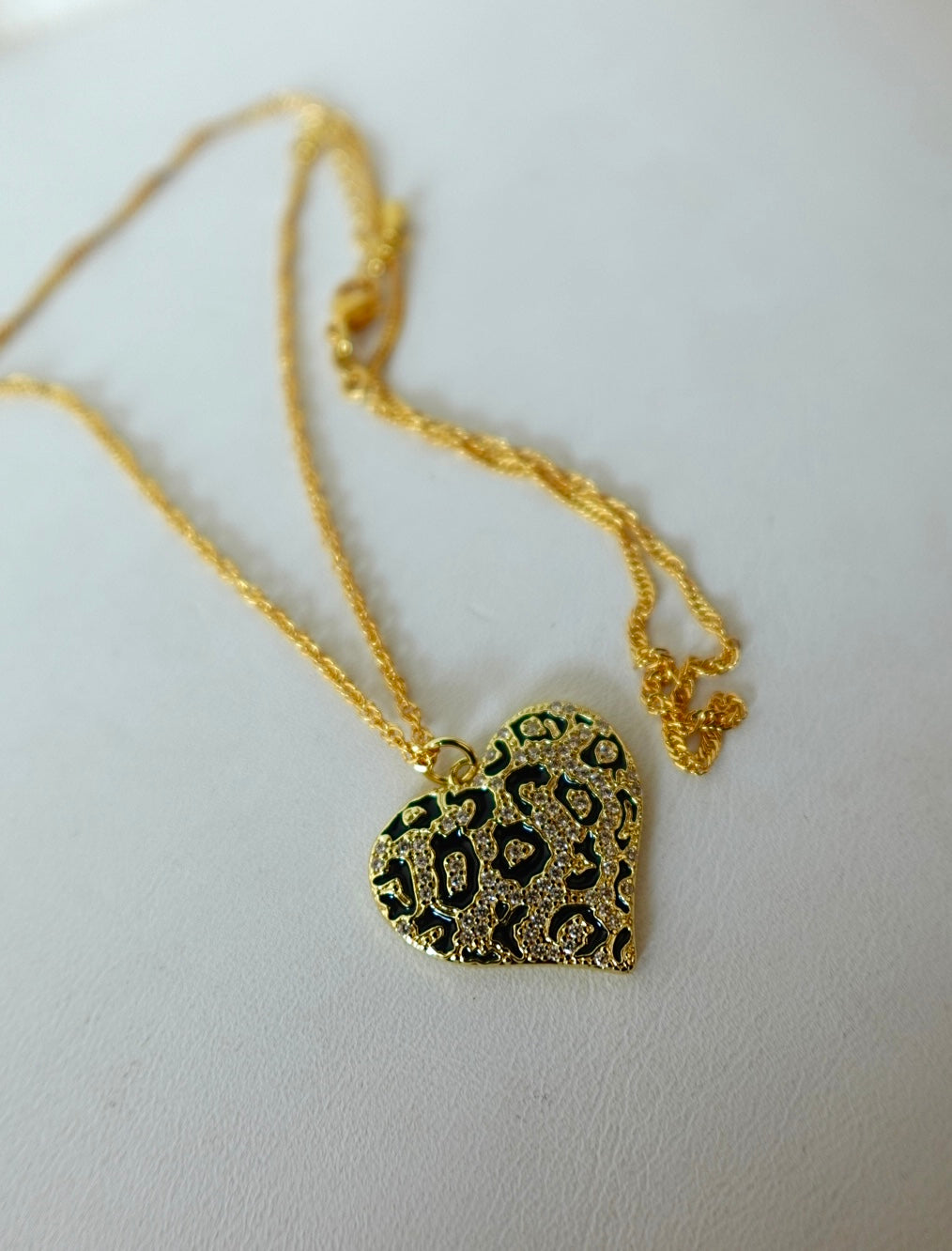 “Y2K Love” Gold Filled Leopard Heart Necklace