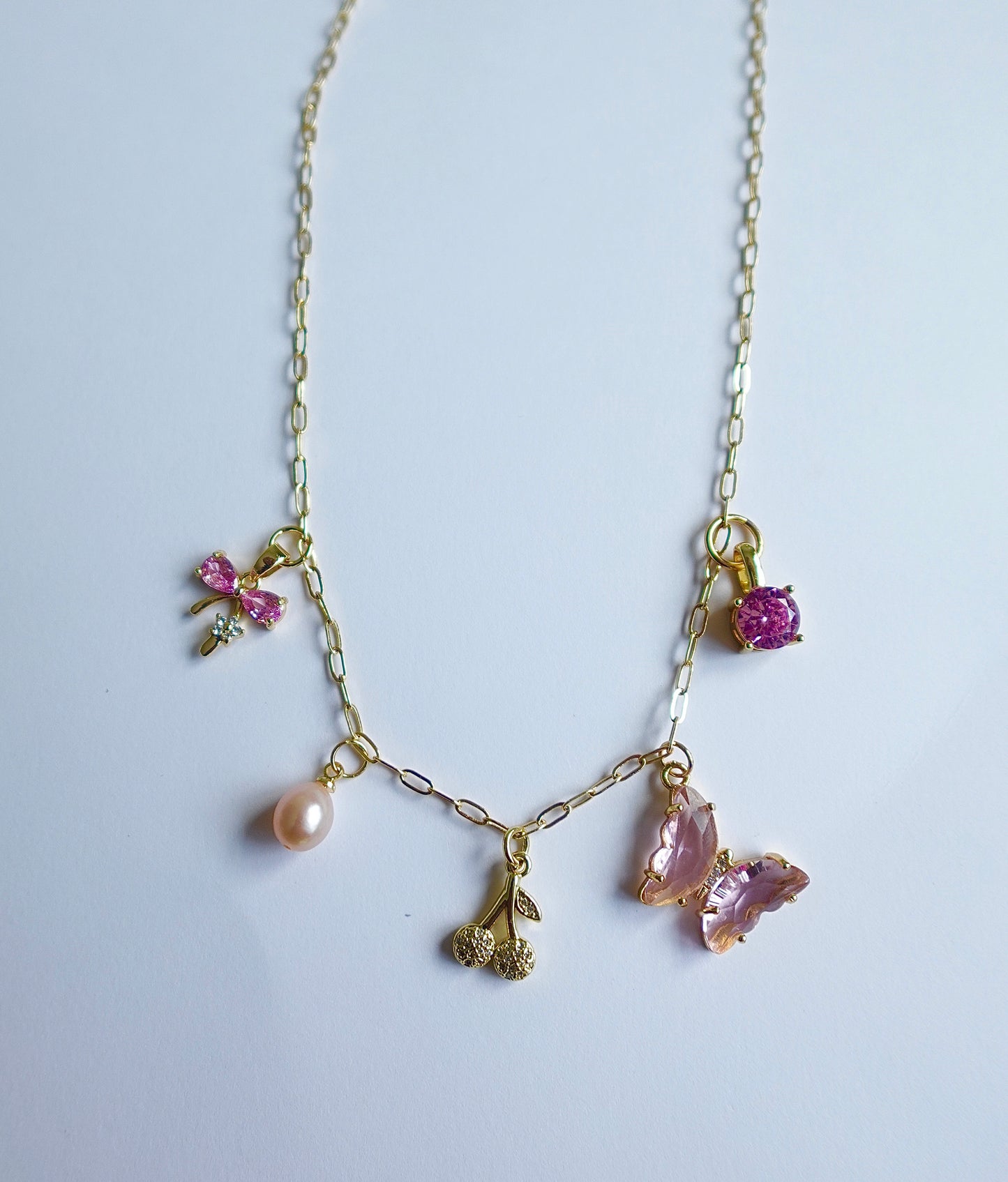 “I’m Just A Girl “ Pink Gold Filled Charm Necklace