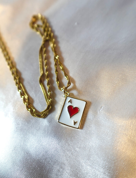 Ace of Hearts Gold Filled Necklace