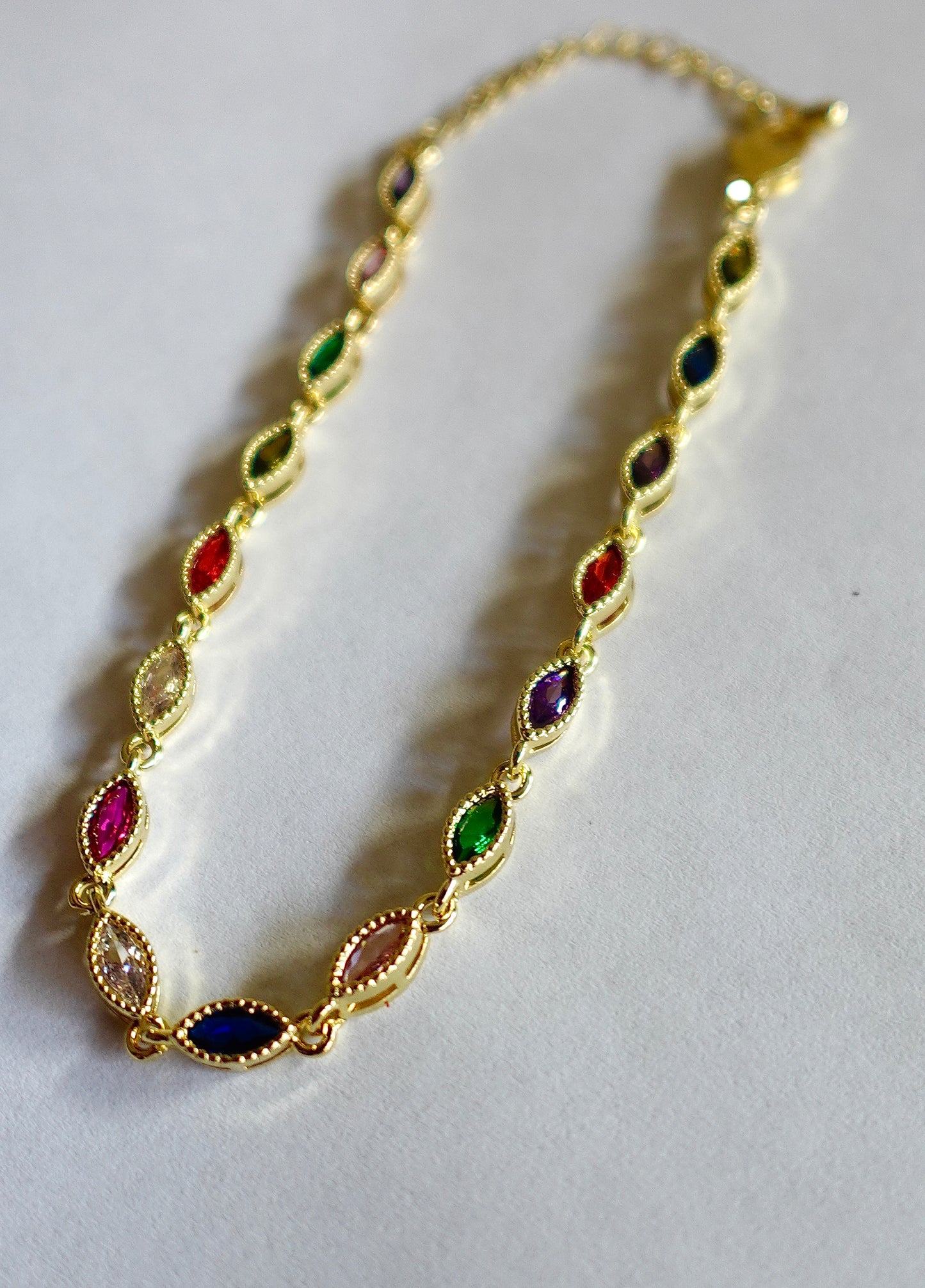 Multicolor Gem Gold Filled Bracelet