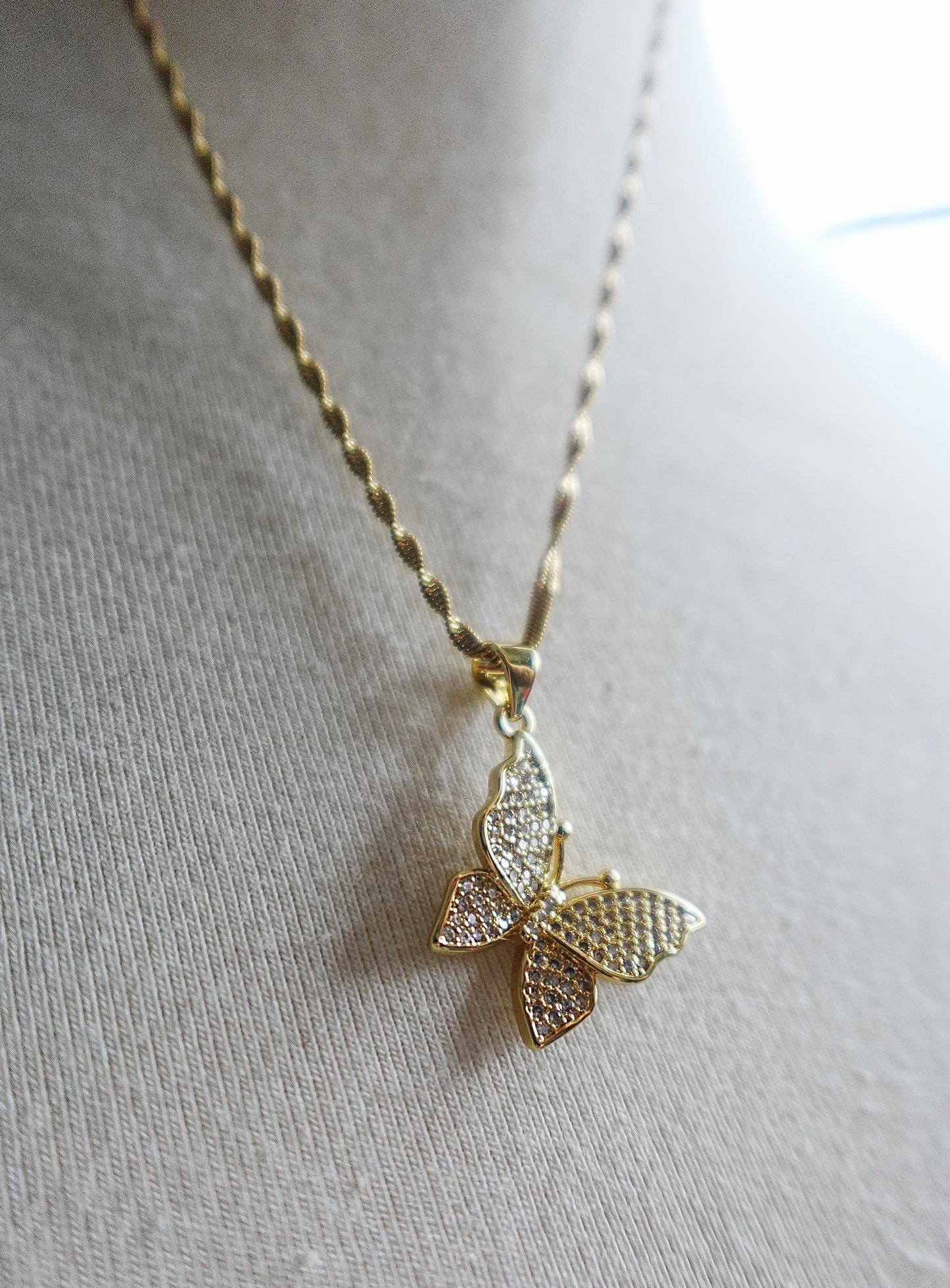 Gold Filled Butterfly Necklace