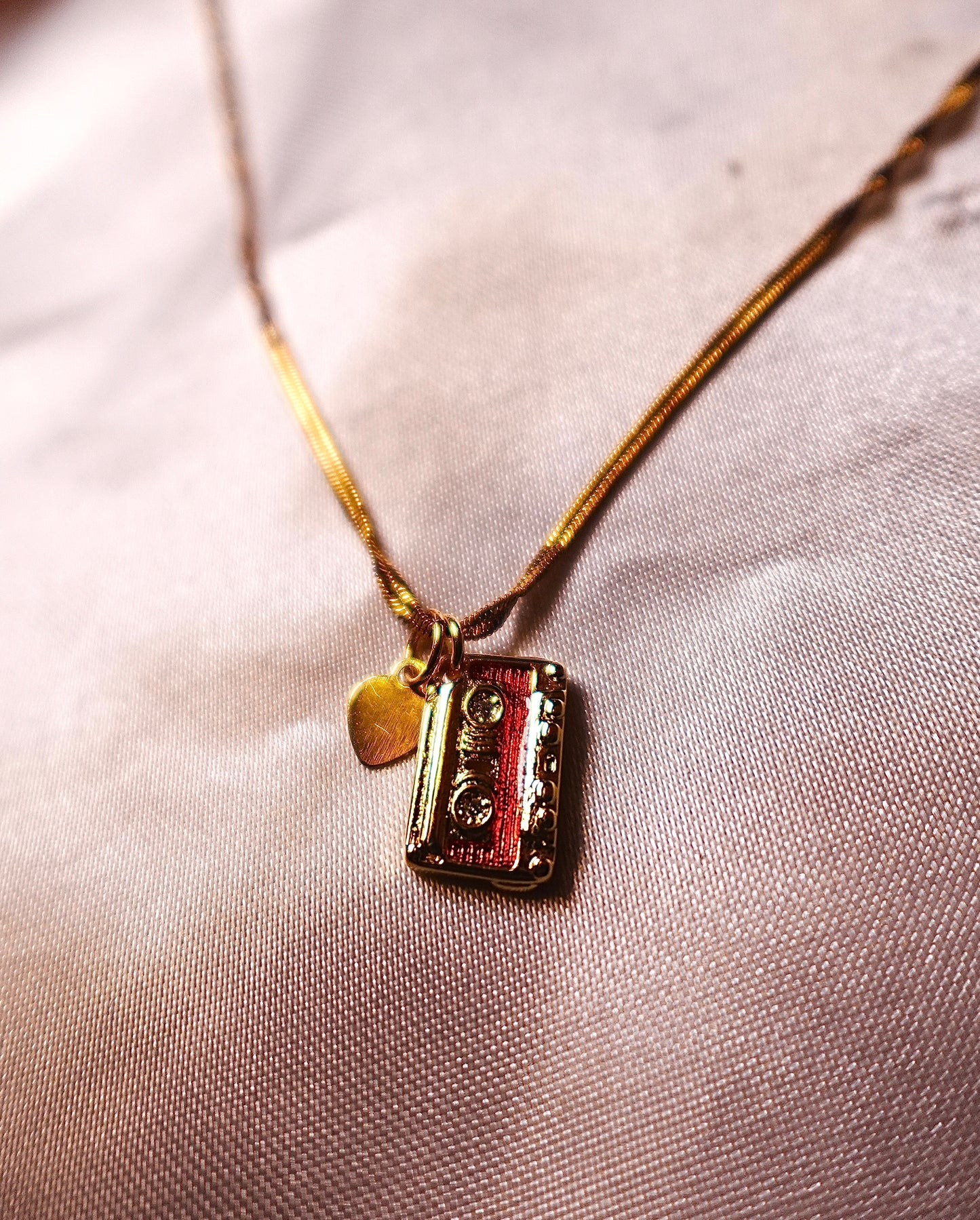 “Made You A Mixtape” Casette Tape with Heart Gold Filled Necklace