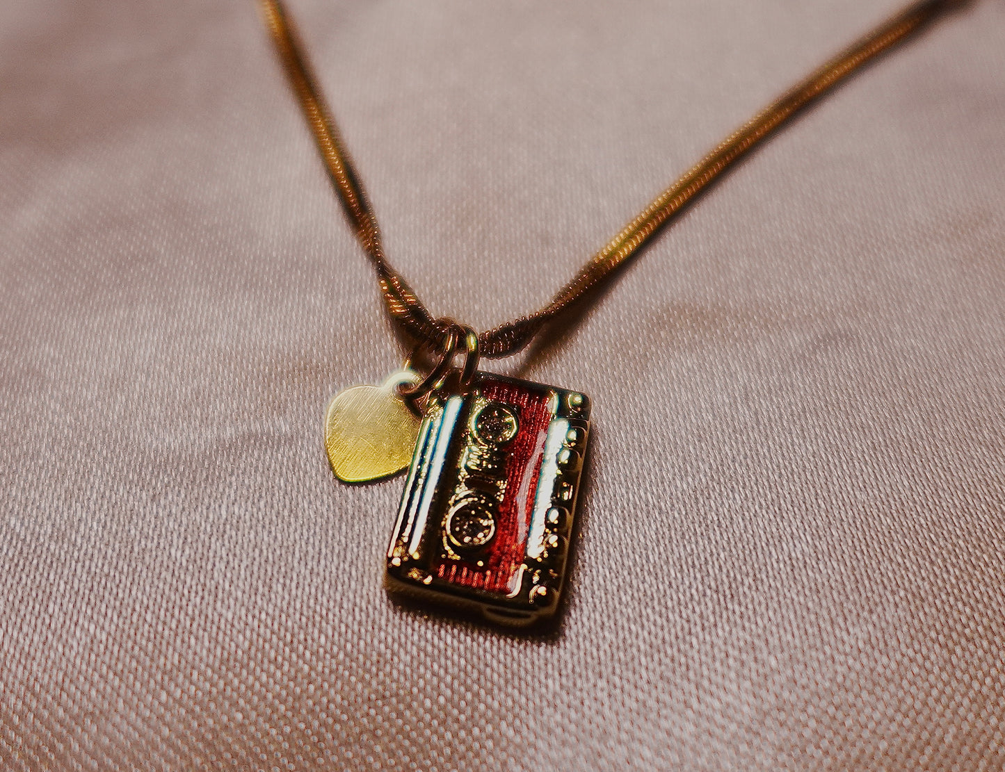 “Made You A Mixtape” Casette Tape with Heart Gold Filled Necklace