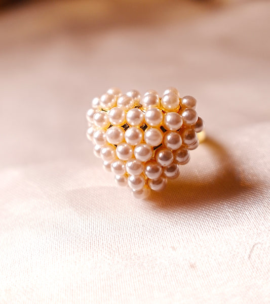 “Sweet Dreams” Pearl Heart Gold Filled Ring