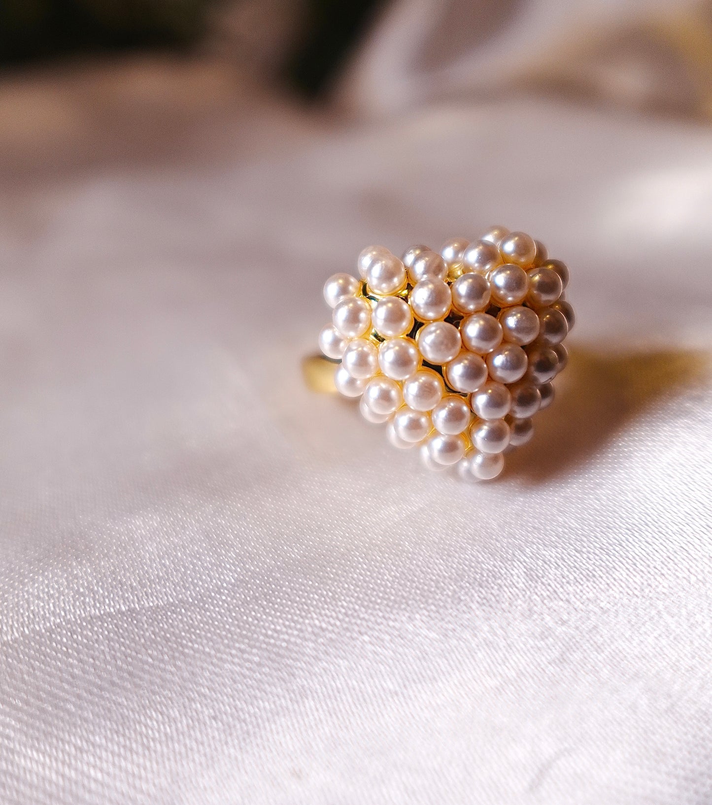 “Sweet Dreams” Pearl Heart Gold Filled Ring