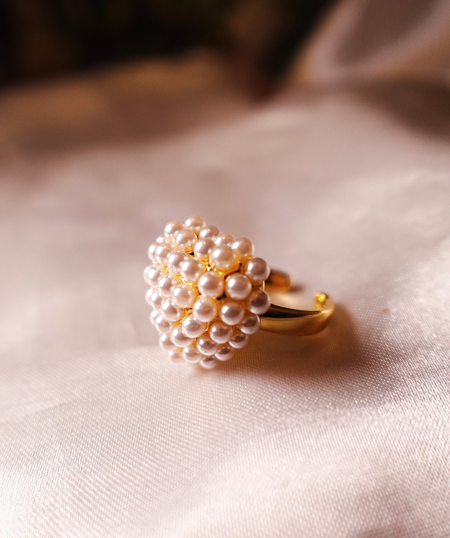 “Sweet Dreams” Pearl Heart Gold Filled Ring