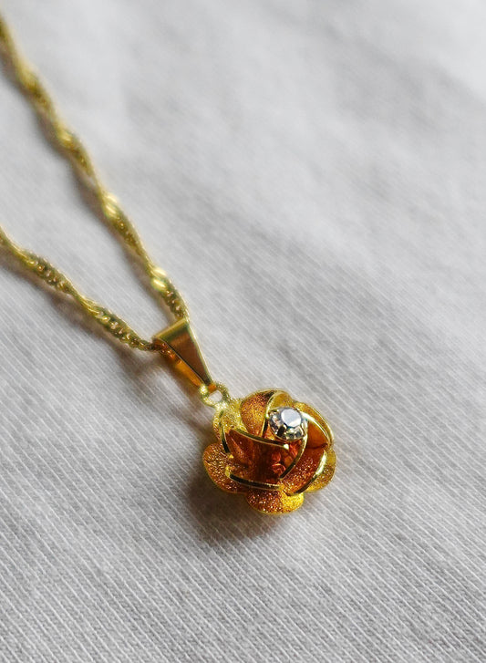 “Love in Bloom” Flower Gold Filled Necklace