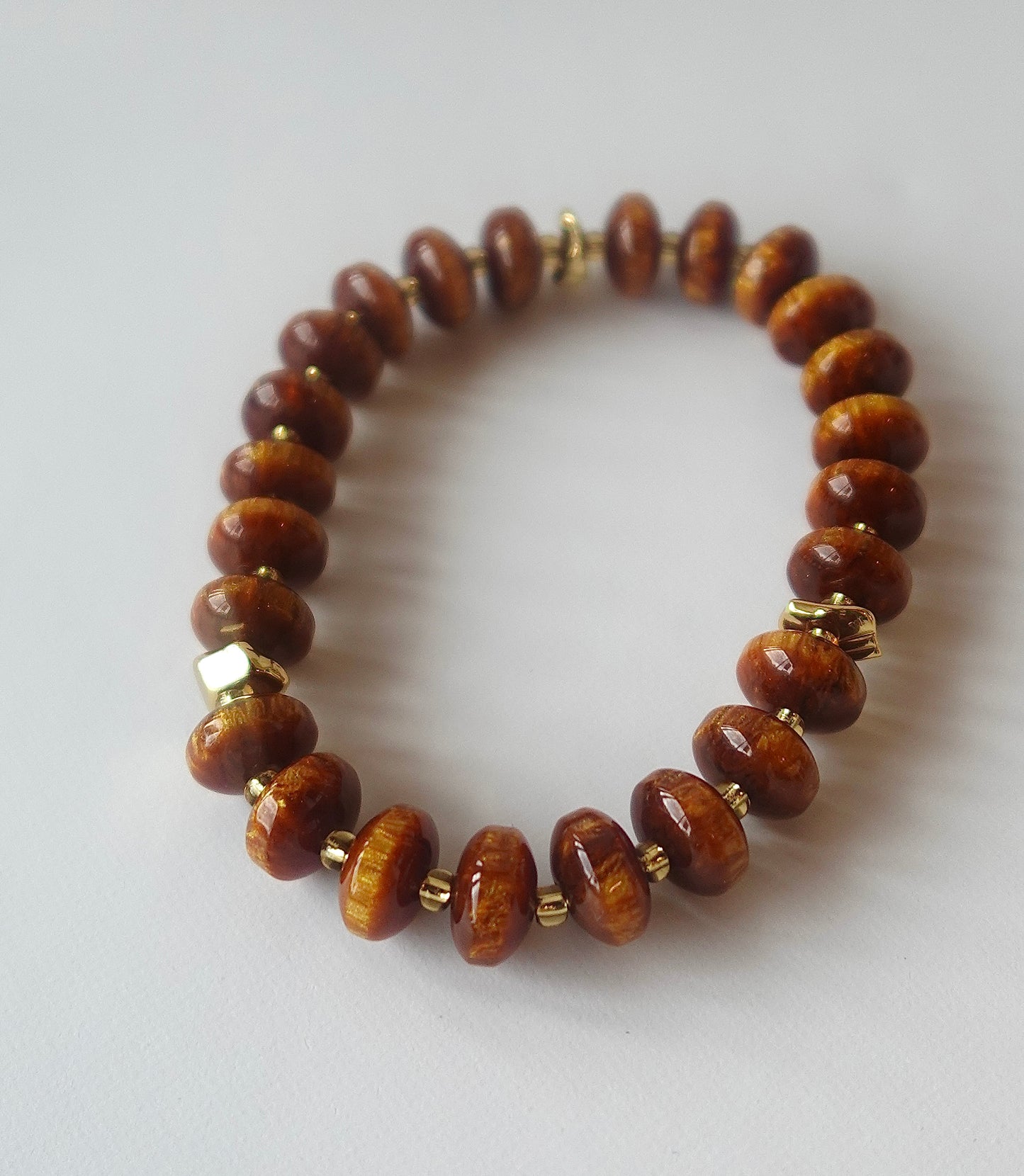 “Khalil” Gold Filled Men’s Adjustable Stone Bracelet